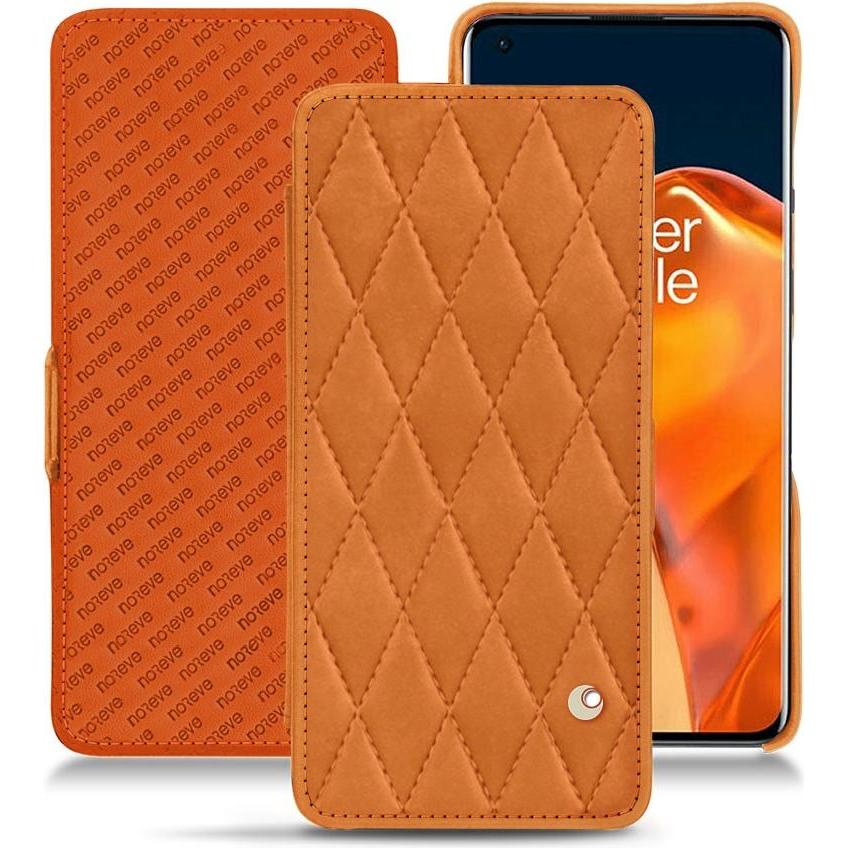 Noreve Lederschutzhülle horizontal (OnePlus 9 Pro), Smartphone Hülle, Orange