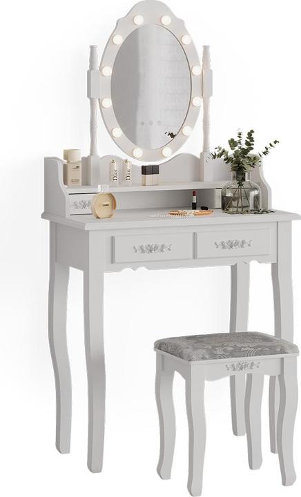 Vicco Maggie avec éclairage LED et tabouret (75 x 40 x 147 cm)