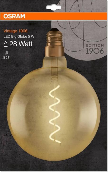Immagine prodotto Osram Globo classico a led vintage 1906 (E27, 5 W, 300 lm, 1 x, G)