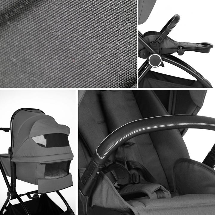 Actual product image BabyGo Pushchair 3in1 grey grey/black Frame (0 Months - 3 years)