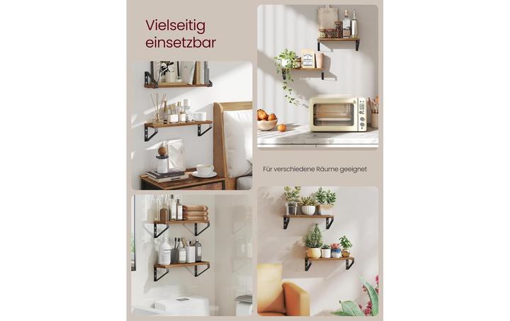 Immagine prodotto Vasagle Wandregal Industrial Schwarz (40 x 11.20 x 12.80 cm)