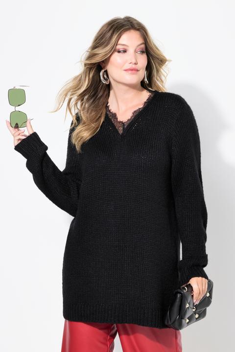 Produktbild Miamoda Pullover, Classic Fit, Grobstrick, Ausschnitt mit Spitze (56)