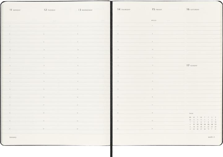 Produktbild Moleskine Geschäftsagenda Professional Hard Cover Weekly Vertical Pro (1 Woche / 2 Seiten)