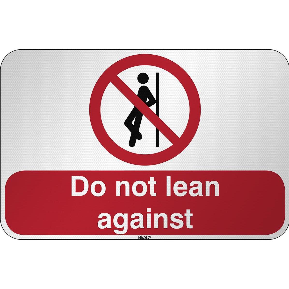 Brady, Sicherheitskennzeichnung, ISO Safety Sign - No leaning