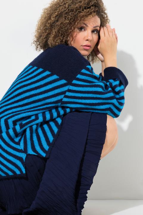 Produktbild Ulla Popken Pullover, grafisches Muster, Stehkragen, Langarm (58)
