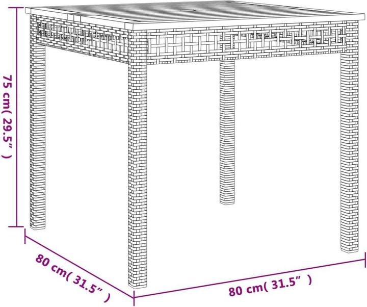 Actual product image vidaXL Garden table (80 cm)