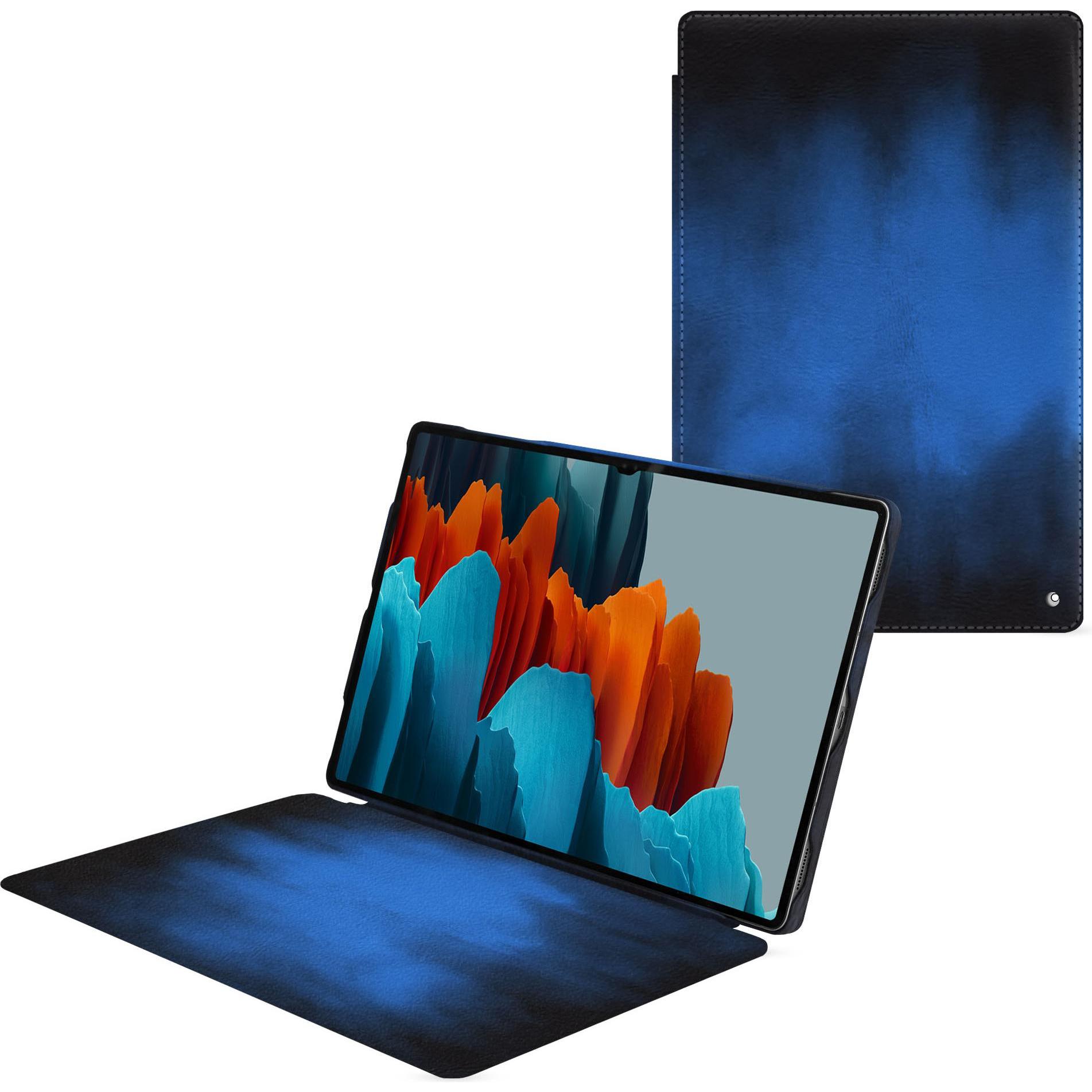 Noreve Lederschutzhülle horizontal (Galaxy Tab S9 Ultra), Tablet Hülle, Blau
