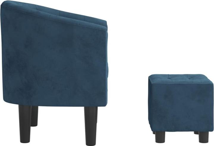 Image du produit vidaXL Clubsessel mit Fusshocker Dunkelblau Samt,Farbe
