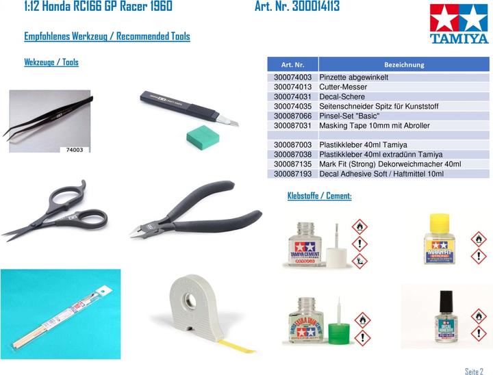 Actual product image Tamiya Honda RC166 GP Racer