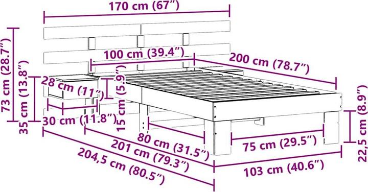 Actual product image vidaXL Platform bed