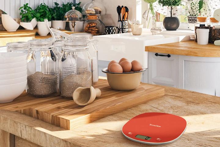 Actual product image Terraillon Kitchen scales Macaron + Re-cycle poppy red