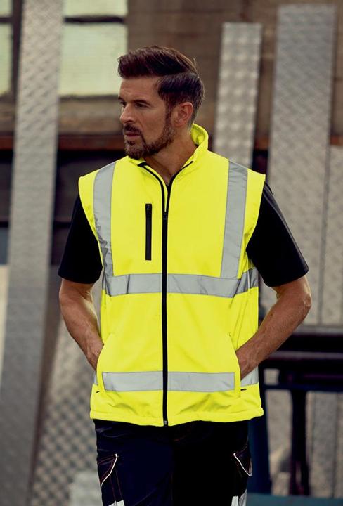 Actual product image Yoko Hi Vis softshell work waistcoat bodywarmer (M)