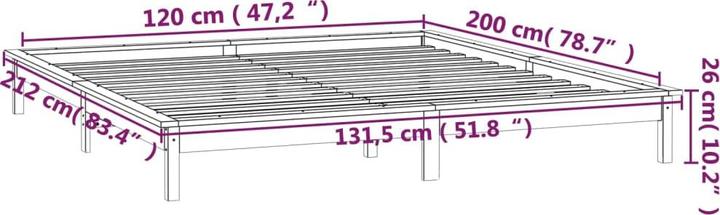 Actual product image vidaXL Bettgestell (140 x 190 cm)