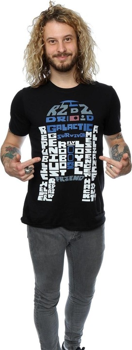 Actual product image Star Wars Mens R2-D2 Text Head T-Shirt (3XL)