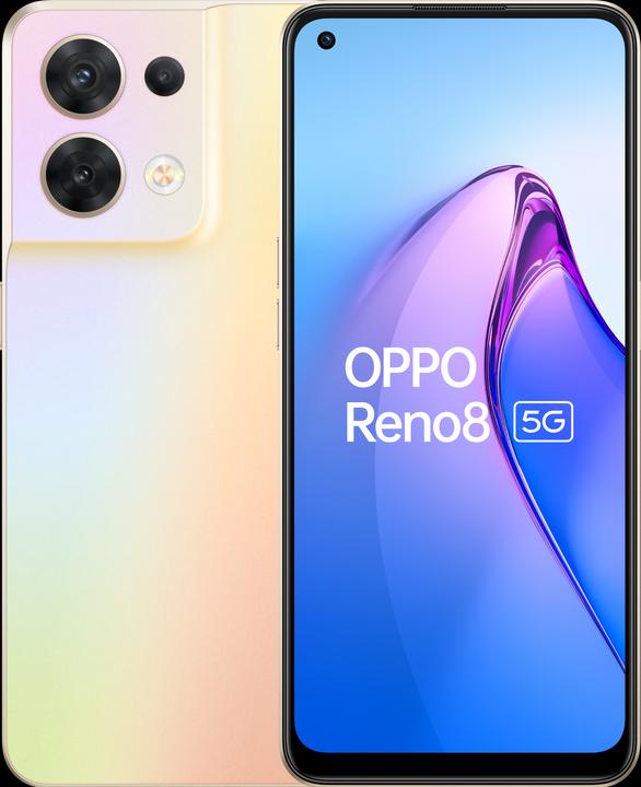 Produktbild OPPO Reno 8 (256 GB, Shimmer Gold, 6.43", Dual SIM, 50 Mpx, 5G)