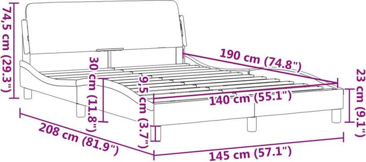 Image du produit vidaXL Bettgestell (140 x 190 cm)