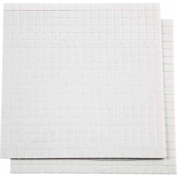 Thumbnail - Creativ Company, Fotokleber + Posterkleber, 3D Foam Pads Wit 5x5x1mm, 2 Vellen
