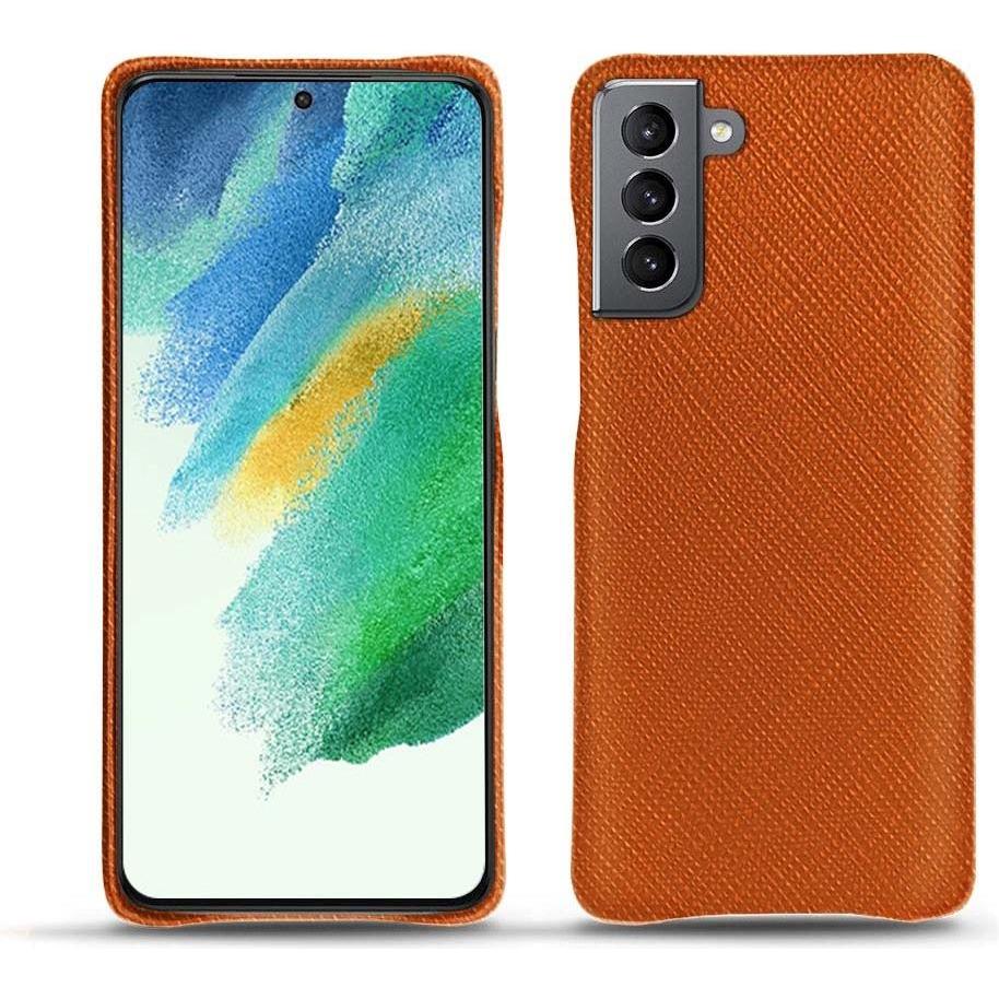 Noreve Lederschutzhülle Samsung Galaxy S21 FE (Samsung Galaxy S21 FE), Smartphone Hülle, Orange
