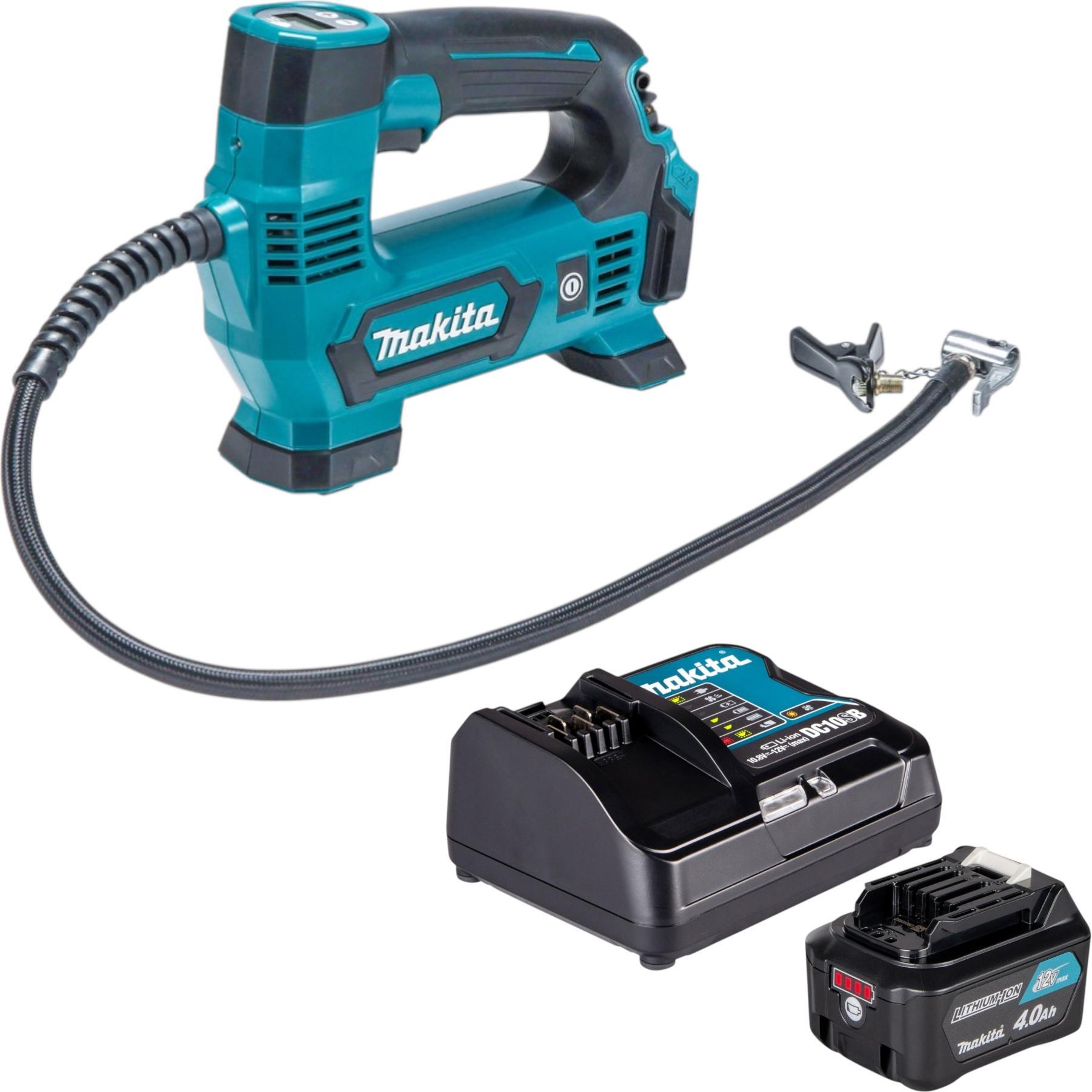 Makita, Compressore, MP 100 DSM1 Akku Kompressor 12 V max. 8,3 bar + 1x Akku 4,0 Ah + Ladegerät