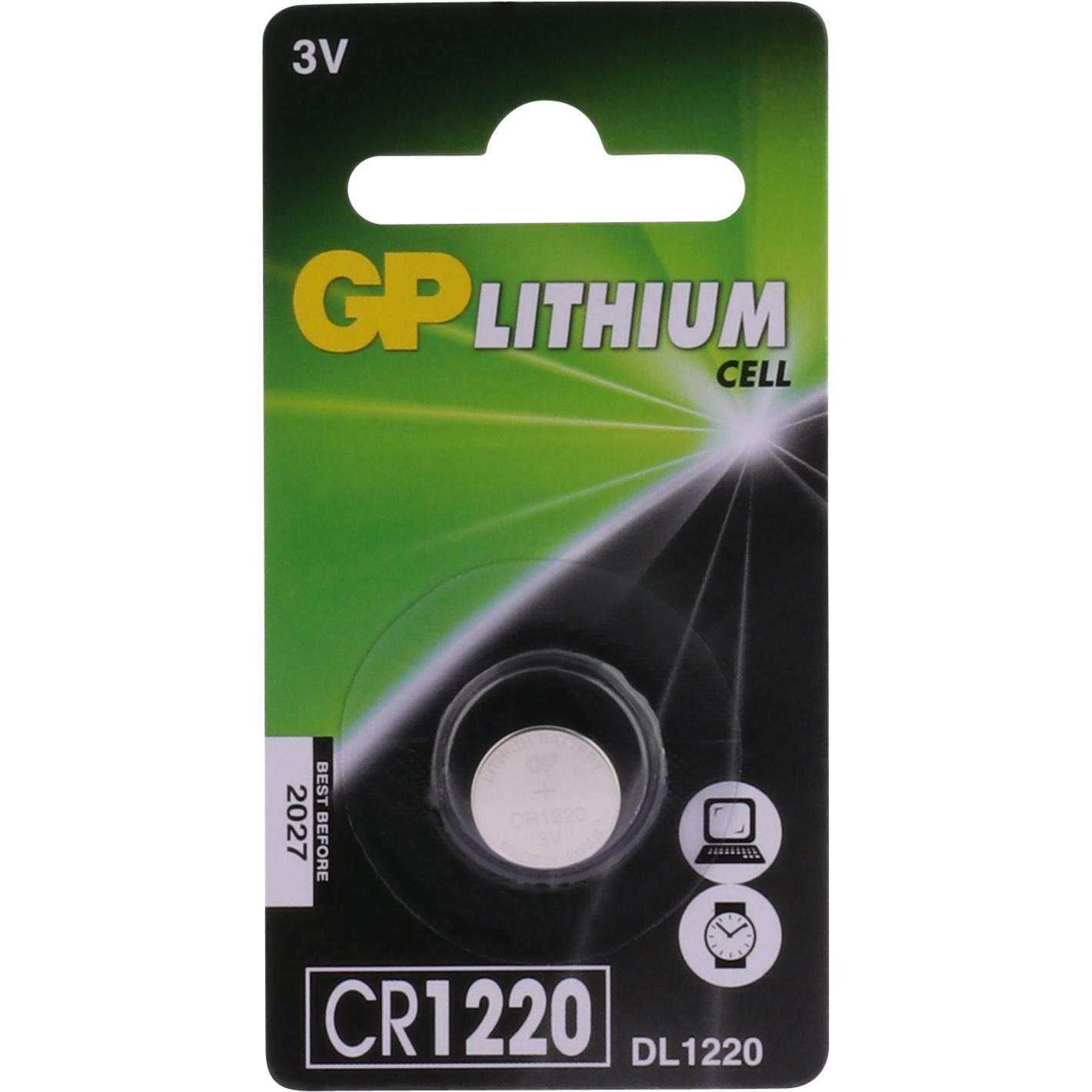 GP Batteries Cr1220 (1 Stk., CR1220, 36 mAh), Batterien + Akkus