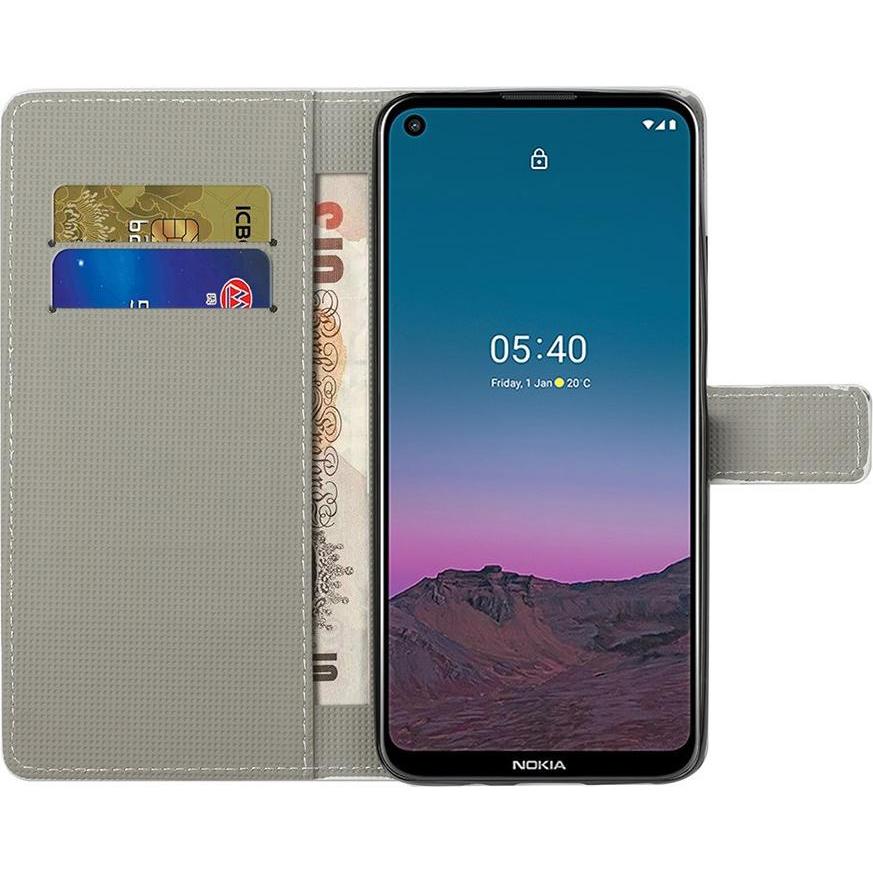 Thumbnail - Cover-Discount Nokia 5.4 - Leder Hülle UK Flagge (Nokia 5.4), Smartphone Hülle, Mehrfarbig