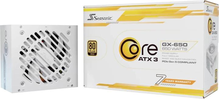 Image du produit Seasonic Sea Sonic 650W Core SRP-CGX651-A5A32SF-W ATX 3.1 80+ Gold (650 W)