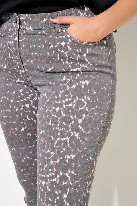 Immagine prodotto Studio Untold Skinny jeans a vita alta con taglio a cinque tasche e stampa leopardata (52)