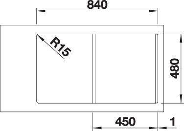 Produktbild Blanco Lemis 45 S-IF (Aufsatzspülbecken, 86 cm, 50 cm)