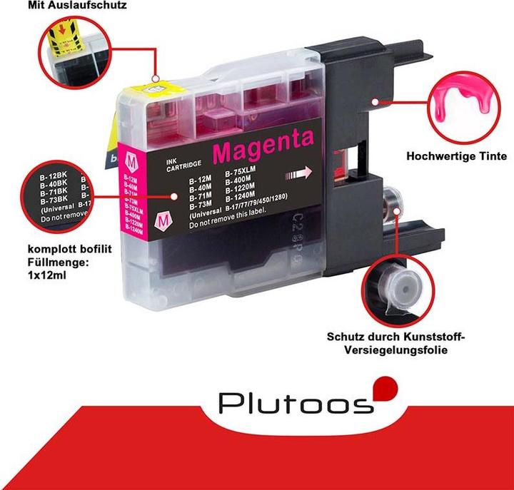 Produktbild Plutoos Brother LC-1240 Patrone XXL kompatibel, Magenta LC-1240M (M)