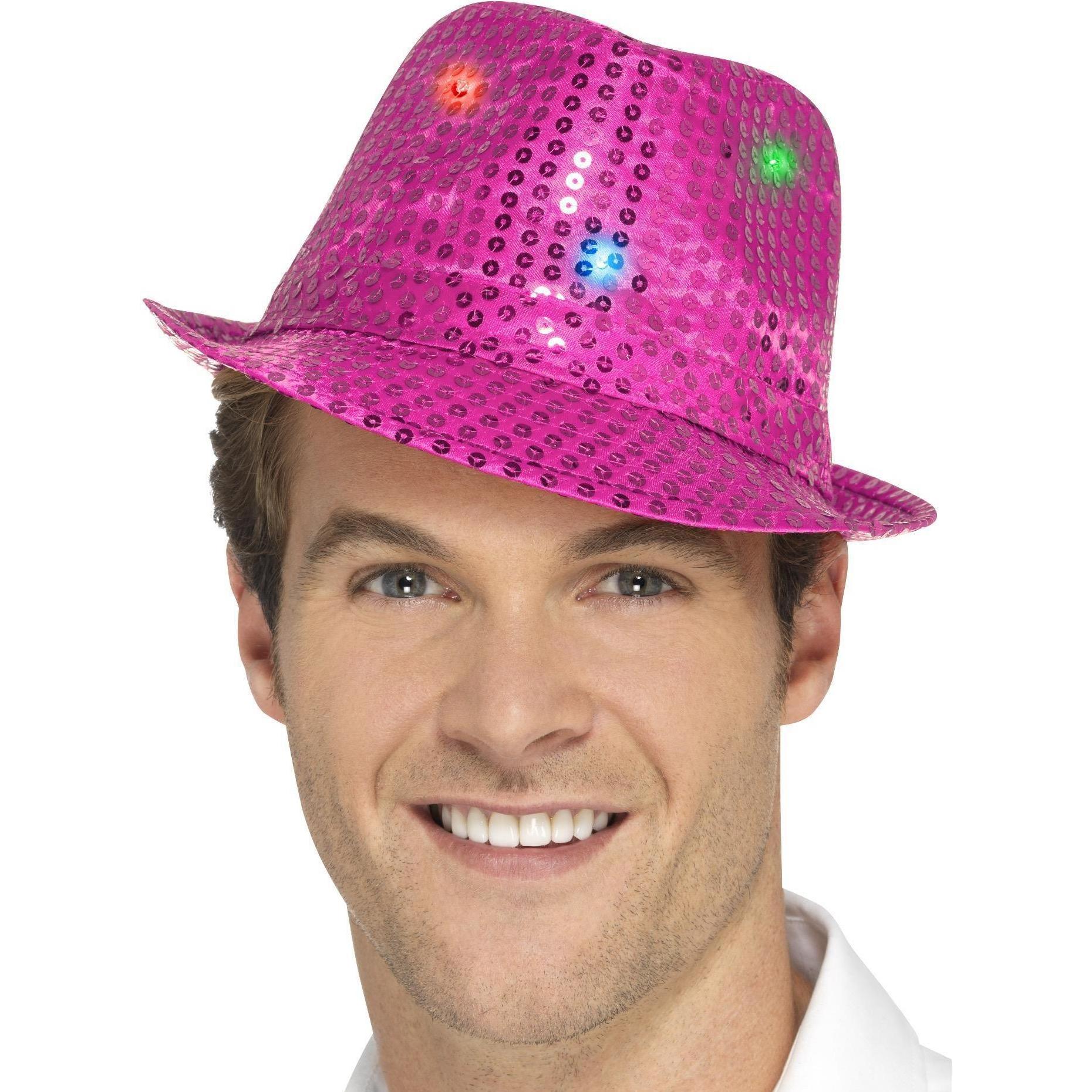 Smiffys Pailletten Trilby LED