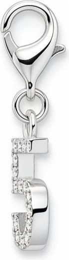 Produktbild Thomas Sabo Charm-Anhänger Zahl 5 mit weissen Steinen Silber (925 Sterlingsilber)