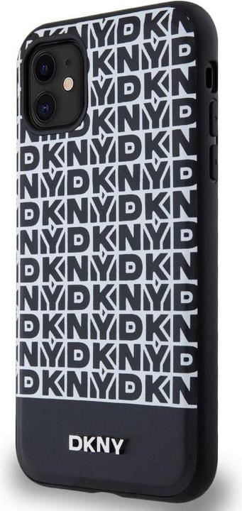 Produktbild DKNY PU Leather Repeat Pattern Bottom Stripe MagSafe Case for iPhone 11 Black (Apple iPhone 11)