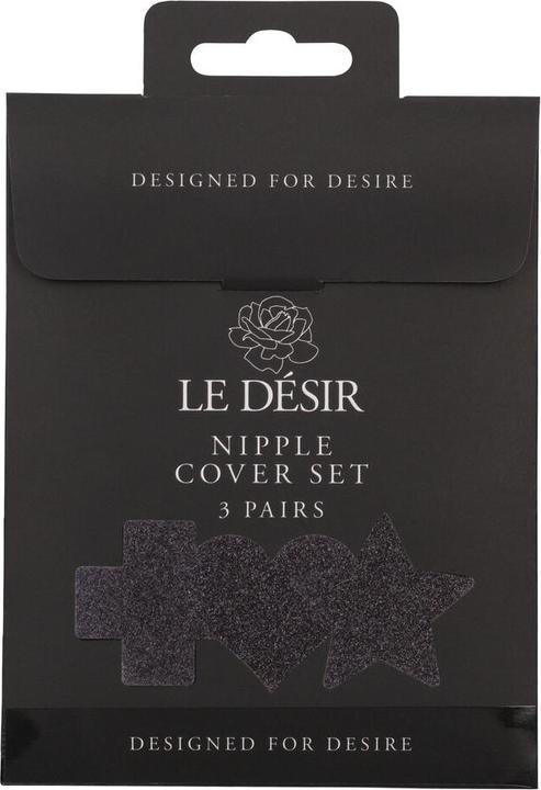 Productafbeelding Le Désir Nipple Cover Set - Cross Star Heart - Black