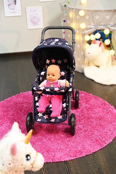 Image du produit Knorrtoys Zwillingspuppenwagen Big Twin - "star blue pink"