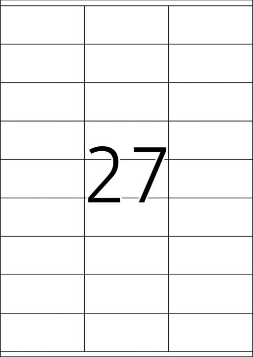 Nährwerte und Zutaten TopStick TOP STICK Universal-Etiketten, 70 x 32 mm, weiá, 100 Blatt