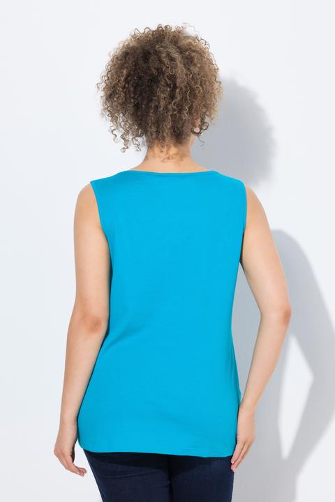 Actual product image Ulla Popken Ribbed Partial Button Placket Tank Top (42, 44)