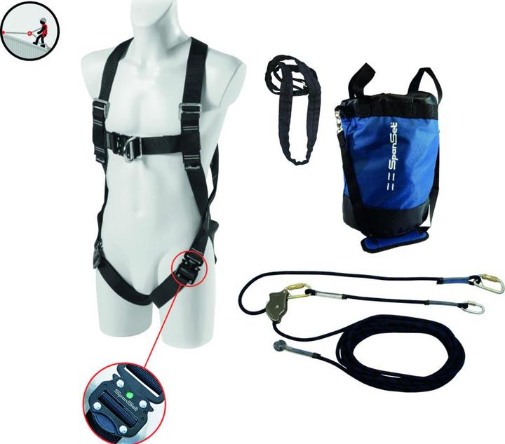 SpanSet Sécurité en hauteur Safety-Kit SK-201/202/203 pour les travaux de toiture (Kit antichute, 100 kg)