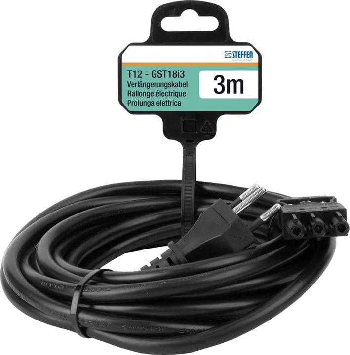 Produktbild Steffen Verlängerungskabel Td 3x1.5mm² 3m T12-GST18i3 sw (3 m, GST18)
