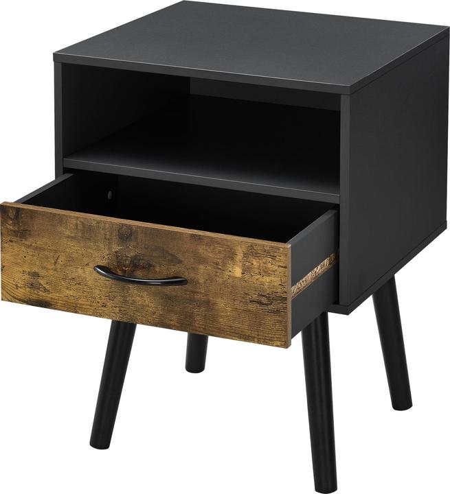 Image du produit En.Casa Table d'appoint Gävle Lot de 2 Noir/Ton bois foncé