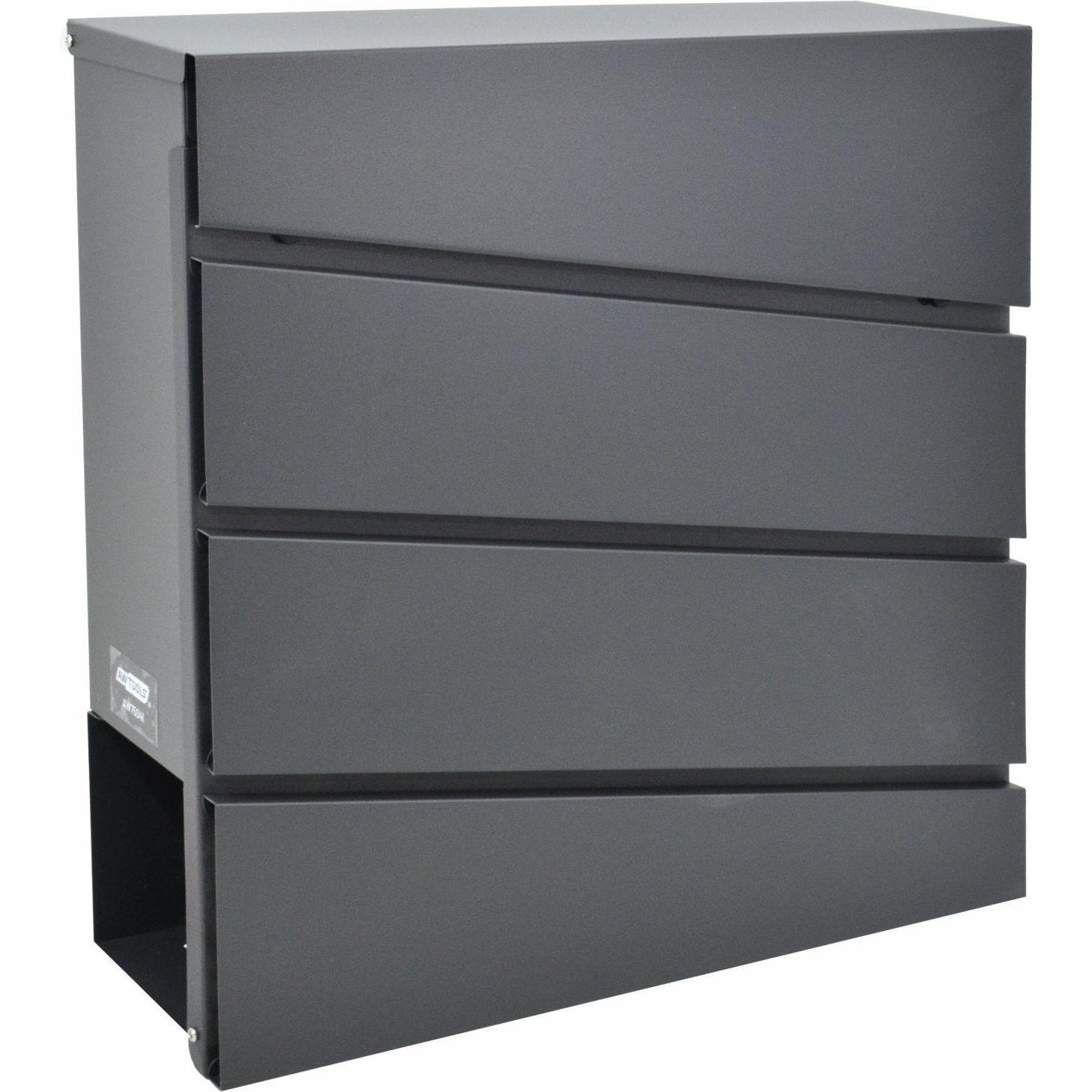 Awtools, Bucalettere, Anthrazitfarbener Briefkasten 41, 370 x 370 x 105 mm