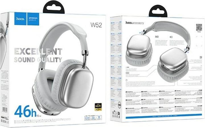 Produktbild Hoco W52 Plus Tone Headset In-Ear Wireless Bluetooth Silber (46 h, Kabellos)