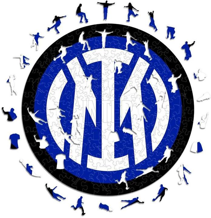 Actual product image Iconic FC Inter Milan - Logo - Wooden Puzzle Size S (150 pieces) (150 pieces)