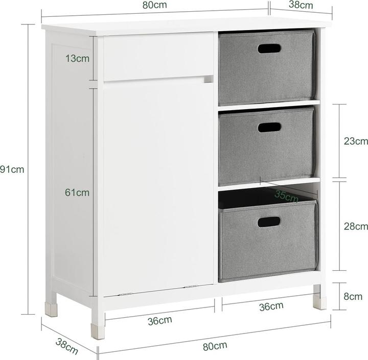 Produktbild SoBuy Wäscheschrank (80 x 38 x 91 cm)
