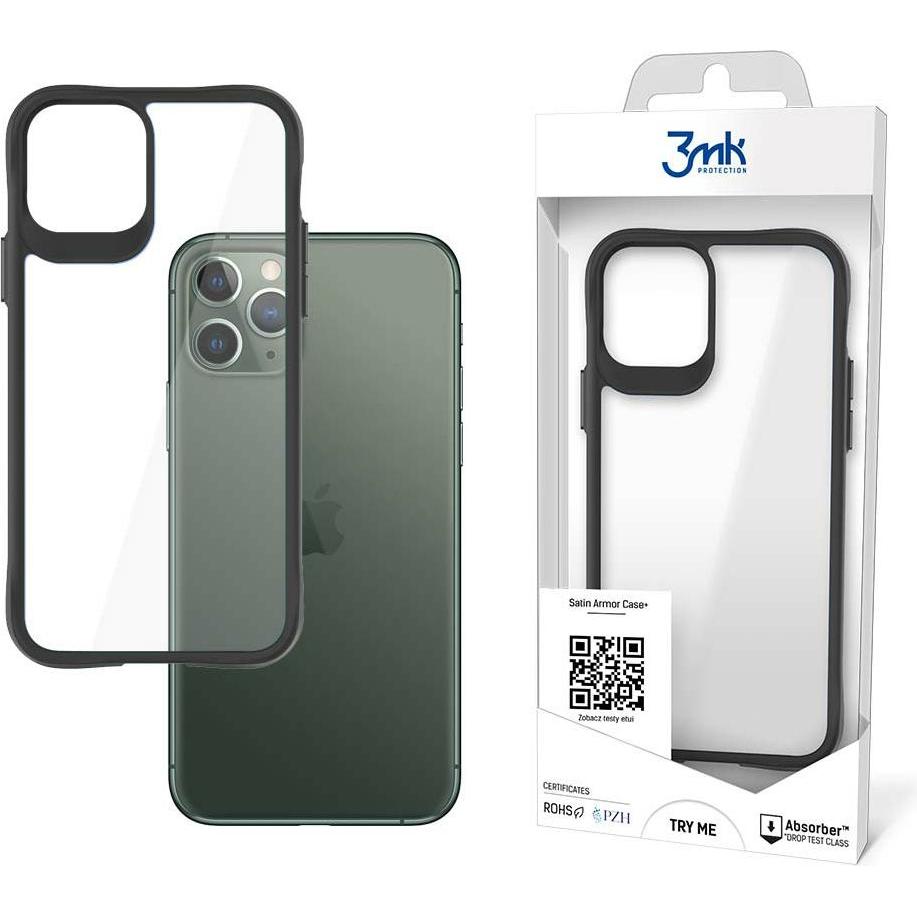3MK SatinArmor + Case for iPhone 11 Pro Max Military Class (Apple iPhone 11 Pro Max), Smartphone Hülle, Transparent