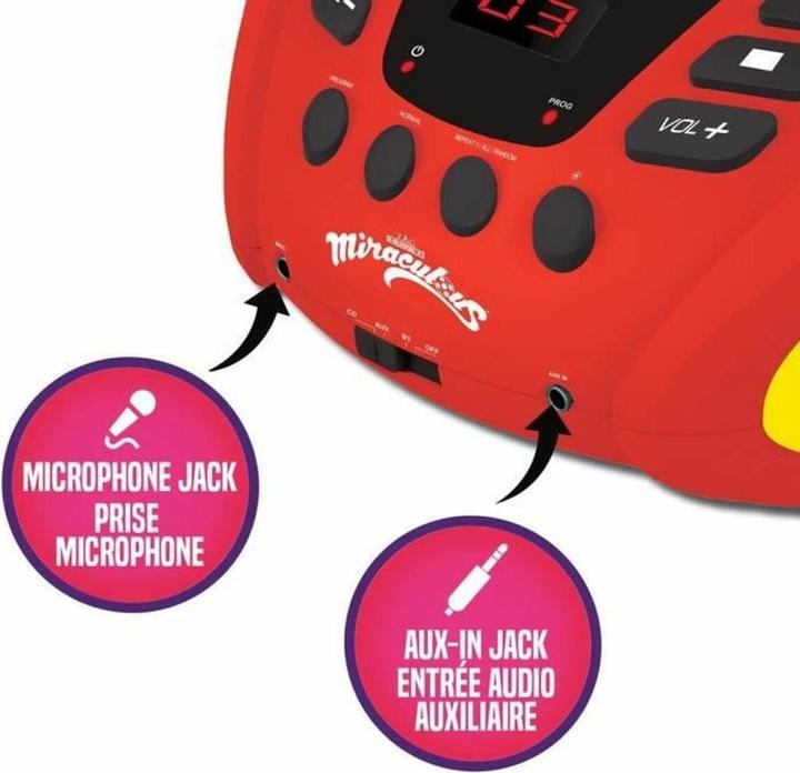 Actual product image Lexibook Miraculous Bluetooth CD Player with Light Effects