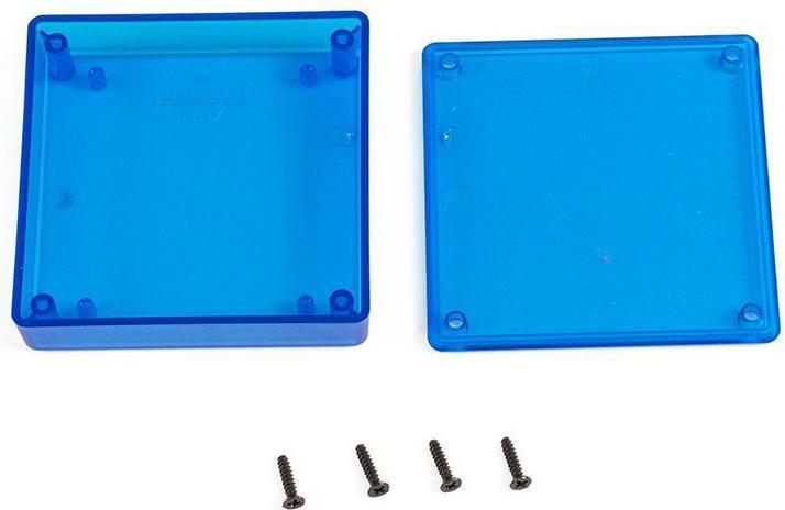 Actual product image Hammond 1551XTBU Universal enclosure 80 x 80 x 20 ABS Blue (transparent) 1 pc. (Housing)