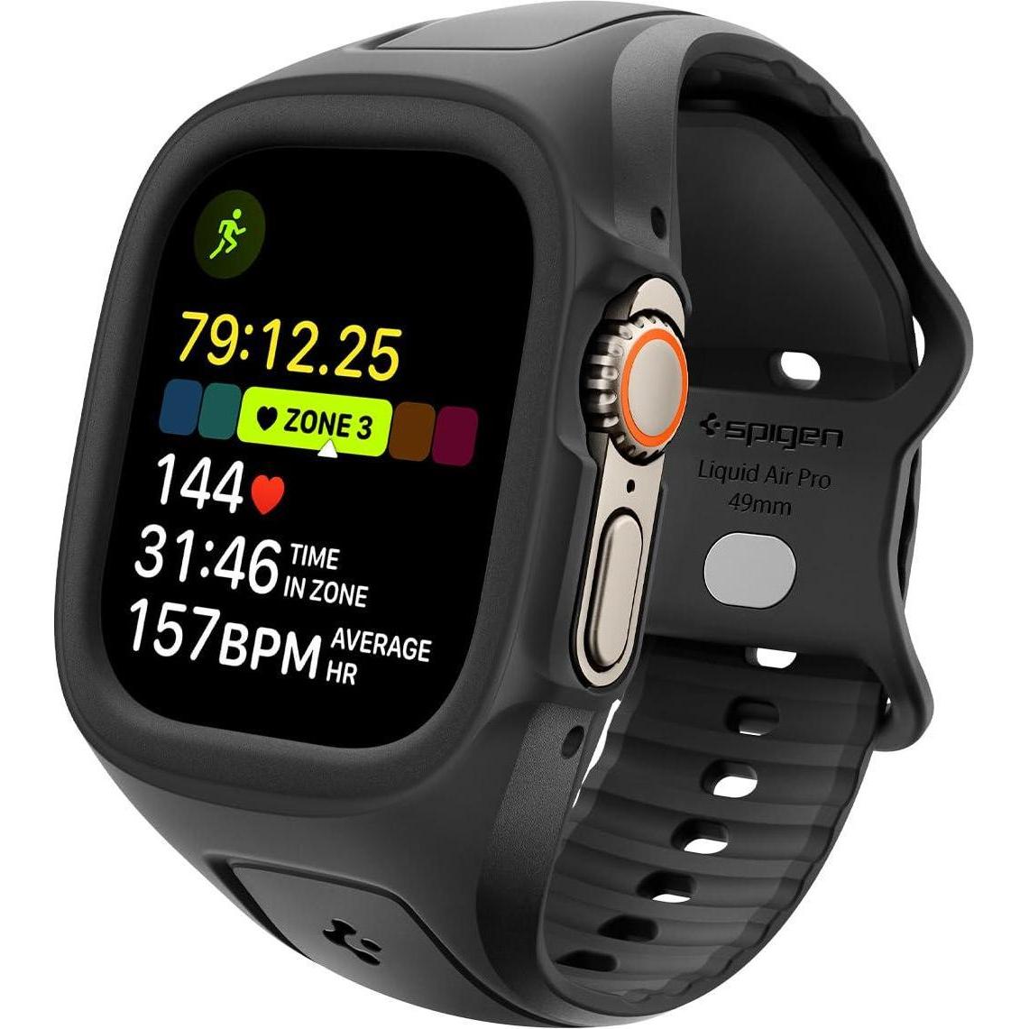 Spigen LIQUID AIR 'PRO' APPLE WATCH ULTRA 1 / 2 / 3 (49 MM) BLACK (49 mm), Smartwatch