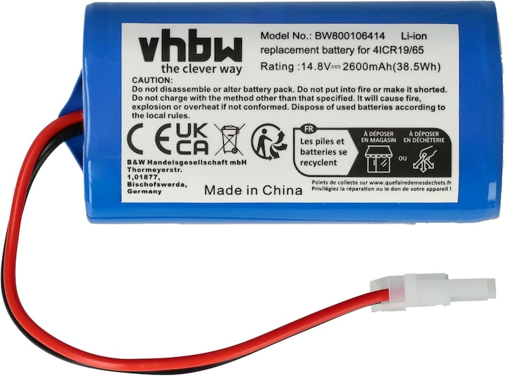 Produktbild Vhbw Akku für Dibea und Evovacs Staubsauger