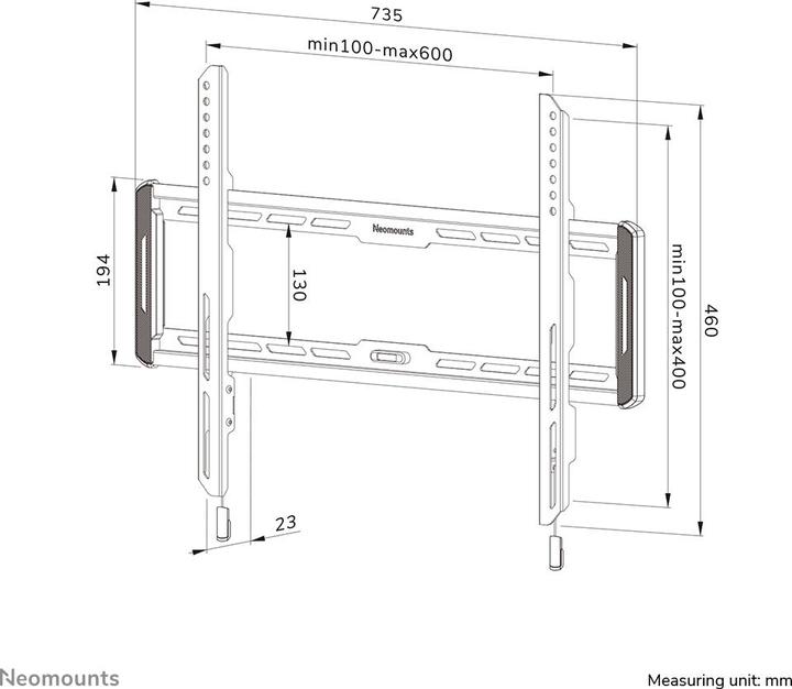 Actual product image Neomounts WAH 1TFT 1Joint Max.70 (Wall, 75", 70 kg)