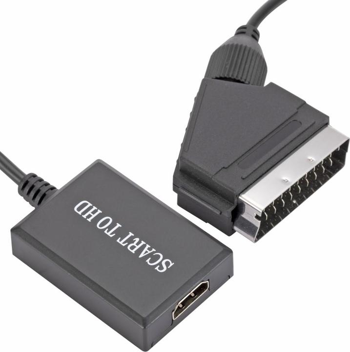Deltalabs Scart auf HDMI 1080p FullHD Konverter Adapter Kabel für TV / PC / DVD - Schwarz 70cm
